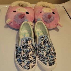 Girls Size 3 Stitch Sneakers *NEW* Squishmallow Slippers (Gently used)